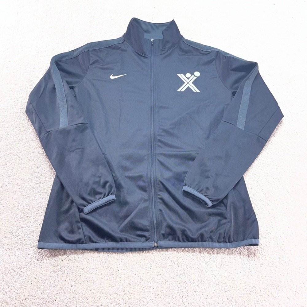 Nike Epic Track Jacket Womens Large Black‎ Full Zip Mock Neck Training Athletic